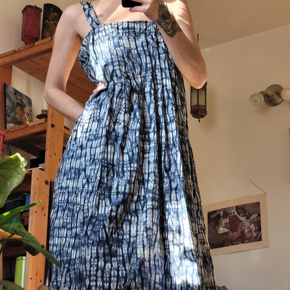 Weekend Max Mara Blue/White Tie-dye Maxi Dress - Size 12